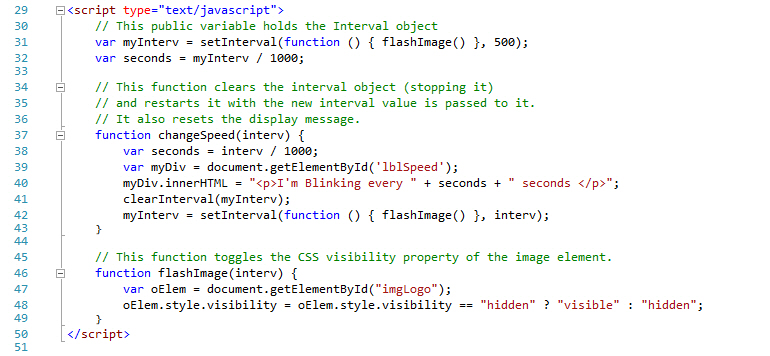 JavaScript Blink Code
